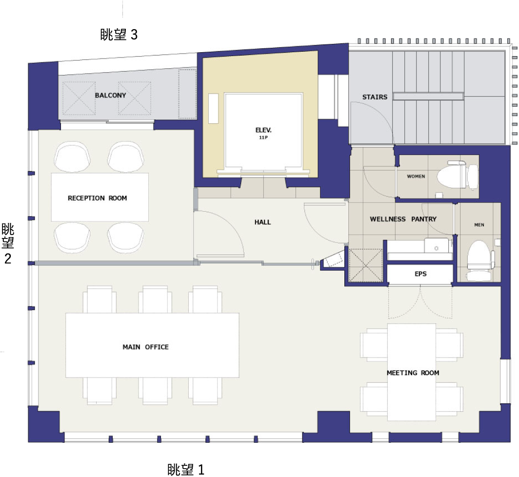 4階オフィスレイアウト S＝1/30